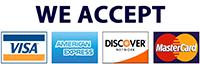 payments accepted - Visa, Mastercard, Discover, American Express